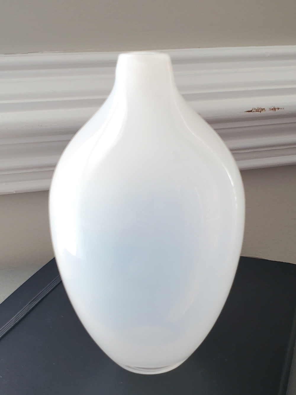 Vintage Tozai White Opaline Glass Vase Elegant Minimalist Scandi Modern Classic